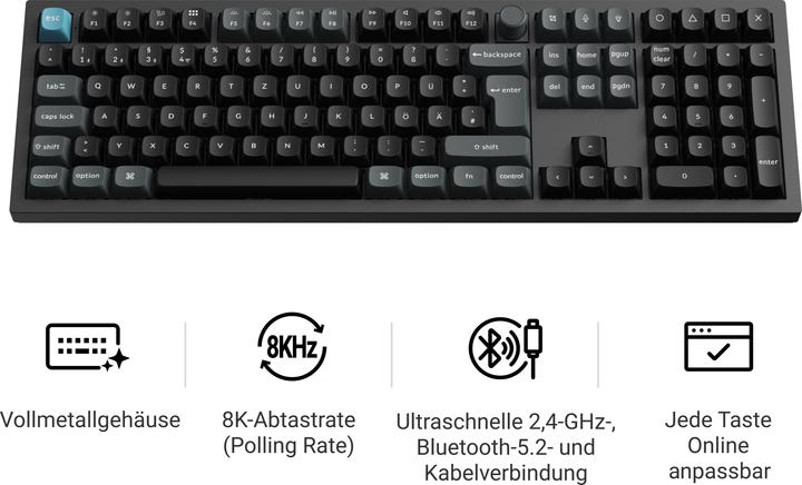 Keychron Q6 Ultra 8K (DE, Kabelgebunden, Kabellos)