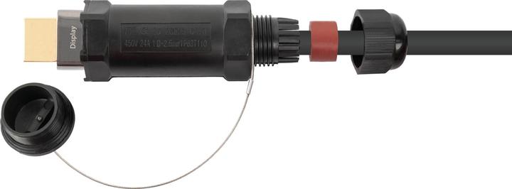Actual product image Python AOC Hybrid High-Speed HDMI 2.0b steel armoured 4K a60Hz 18 GBit/s black 70m - Di (70 m, HDMI, 2.0b)