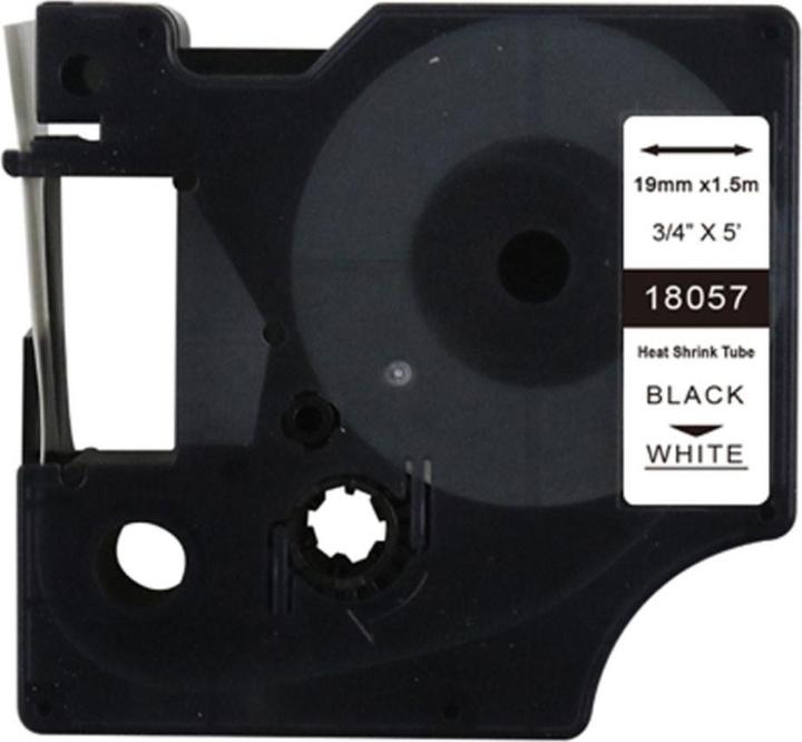 Actual product image Hermex Alternative Schrumpfetiketten zu Dymo 18057 / S0718330 (1.90 cm, Black, White)