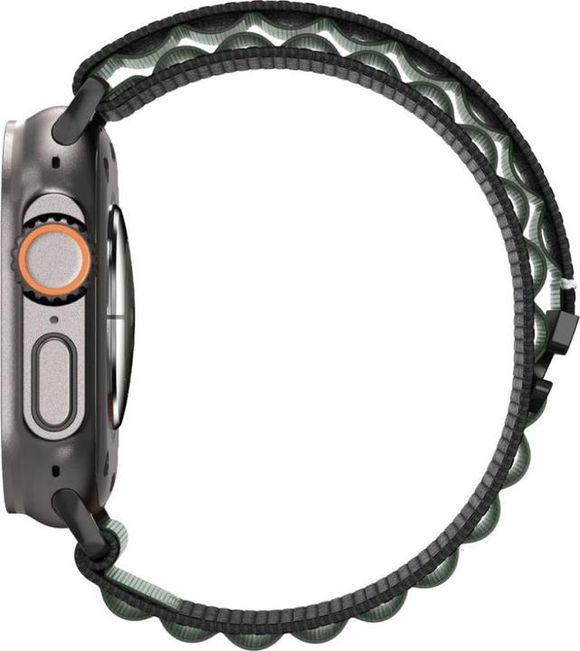 Produktbild Spigen Armband WBF1 Armband für Apple Watch 44 / 45 / 46 / 49 mm - Schwarz und Grün (49 mm, Nylon)