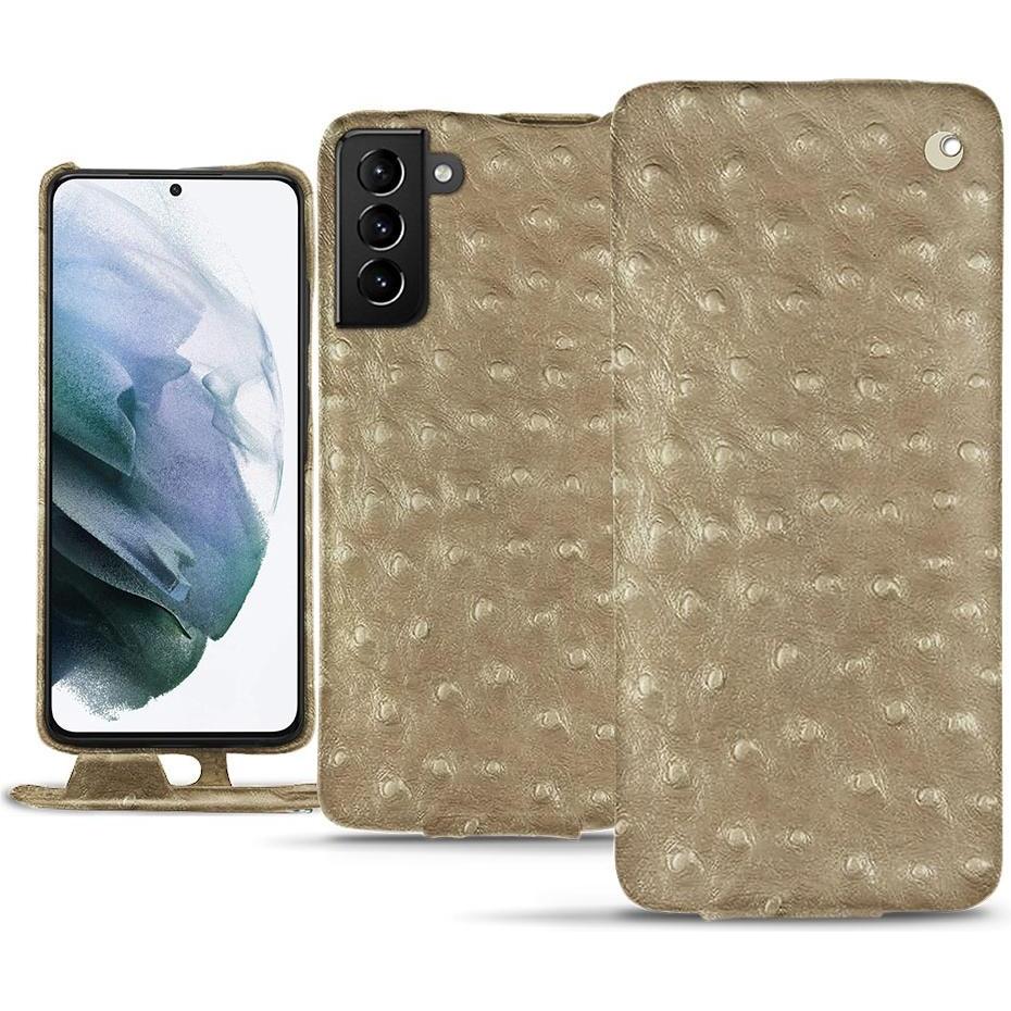 Noreve Lederschutzhülle vertikal (Samsung Galaxy S21+), Smartphone Hülle, Beige