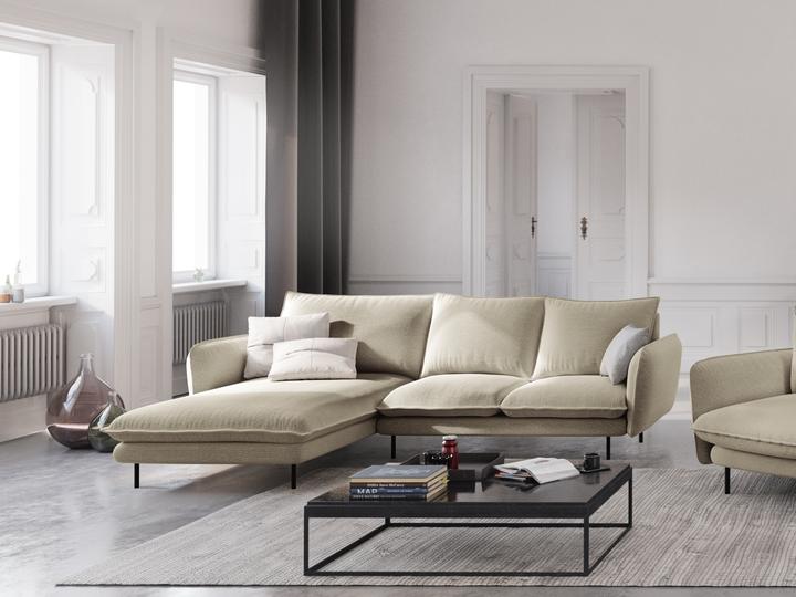 Actual product image Cosmopolitan Design Left Corner Sofa, "Vienna", 5 Seats, Beige, 255x170x95 Made in Europe (Corner sofa)