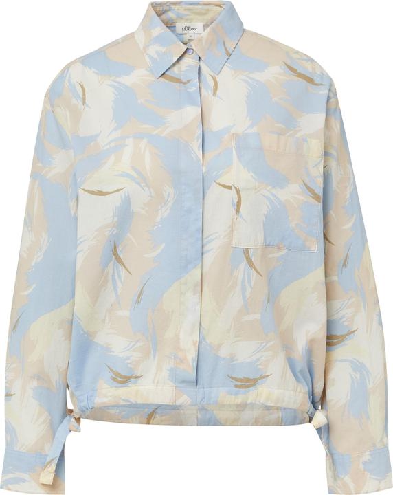 Actual product image S.Oliver Bluse Gemusterte Hemdbluse mit Tunnelzug am Saum (46)