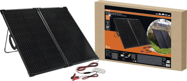Produktbild Osram BATTERYcharge SOLAR 100W Monokristallines Solarmodul 100 W 12 V, 5 V (100 W, 8.38 kg)