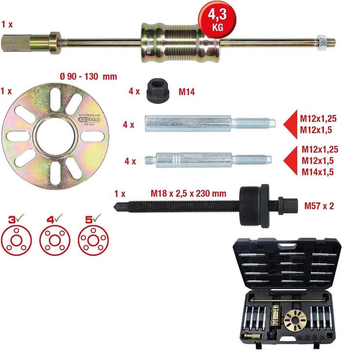 Produktbild KS Tools Universal-Radnaben/ Gelenkwellen-Abzieher-Satz 700.1530