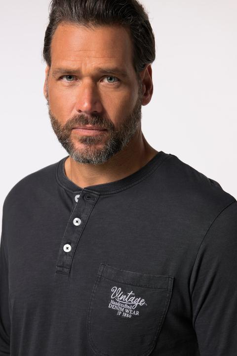 Immagine prodotto JP1880 Maglia serafino in jersey fiammato con maniche lunghe e abbottonatura (3XL)