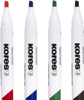 Productafbeelding Kores Whiteboard marker, wigvormige punt (4x)