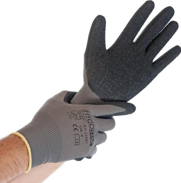 Actual product image franz mensch unisex work gloves SKILL grey size XL 12 pairs (10)