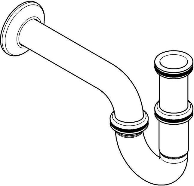 Grohe Tube siphon 1 1/4 pouce, pour lavabo chromé (Siphon tube, 1 1/4")