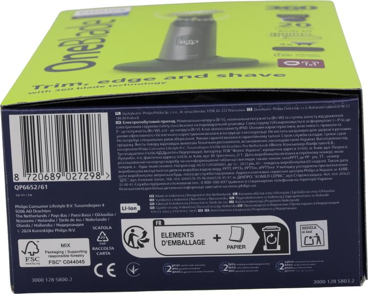 Actual product image Philips OneBlade Pro 360 Face + Body (QP6652/61)