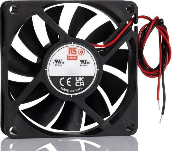 Actual product image RS PRO DC axial fan, sleeve bearing, 5 V dc / 1.2W, 70 x 70 x 15mm, 4300rpm, 21.7cfm (70 mm)