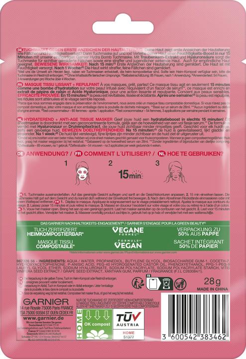 Actual product image Garnier Hydra Bomb Grape seed extract