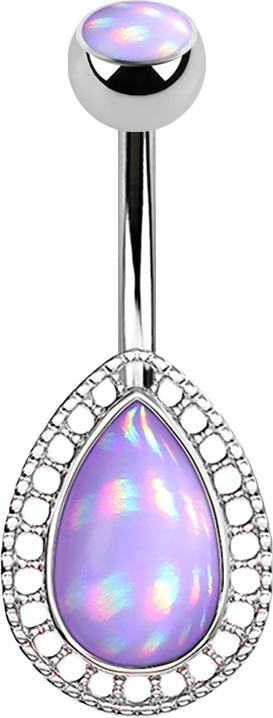 Immagine prodotto Star Piercing Goccia d'argento a forma di banana con pietra epossidica viola (Ottone, Acciaio chirurgico 316L)