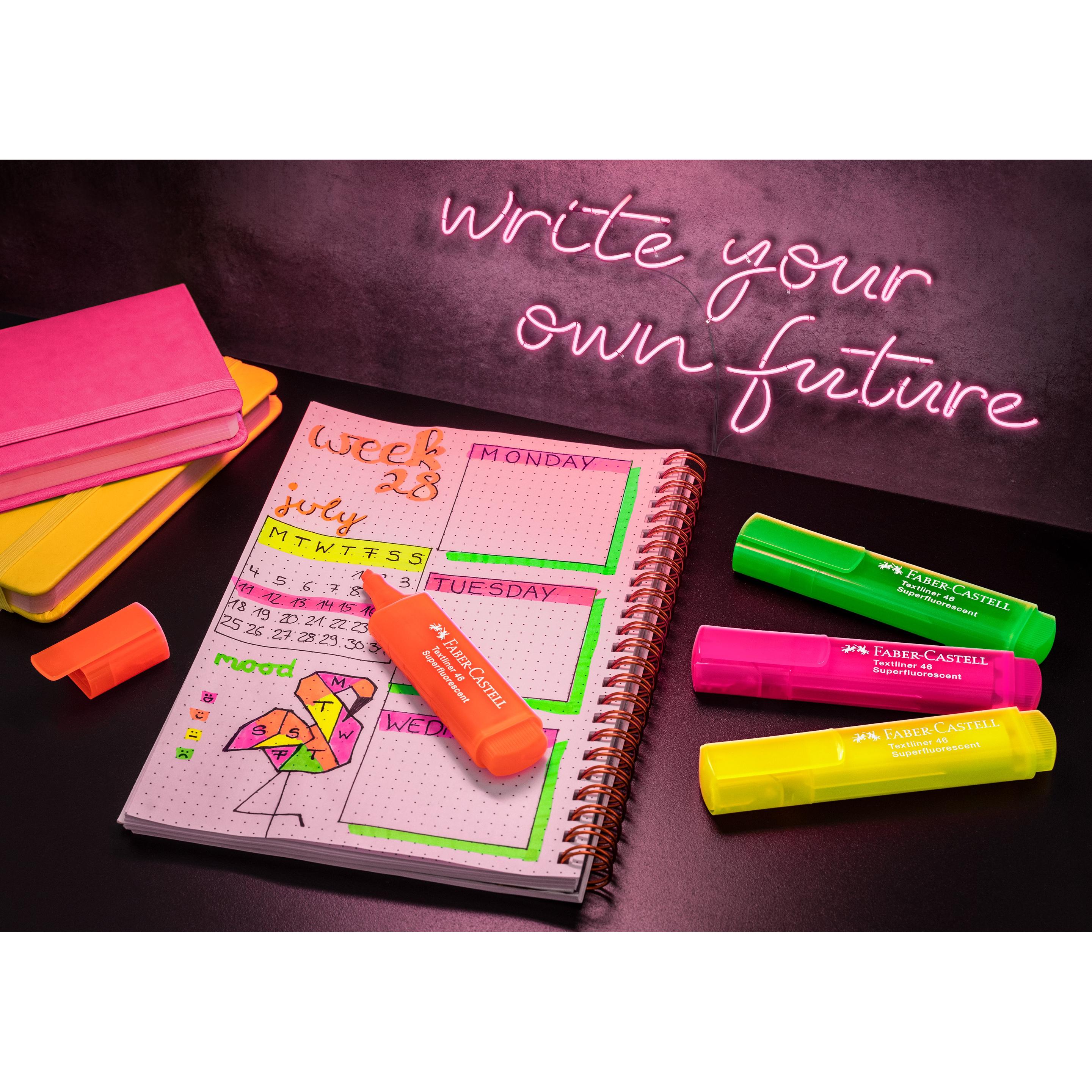 Thumbnail - Faber-Castell, Marker, Textmarker TL 46 Superfluor (Orange, Pink, Grün, 5 mm, 4 x)