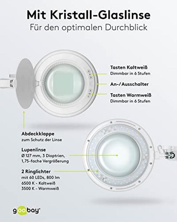 Image du produit Goobay Lampe loupe à pince à LED, 10 W