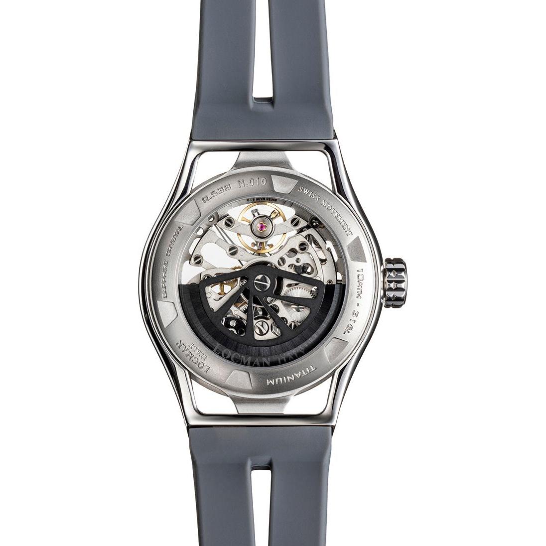 Thumbnail - Locman, Armbanduhr, Italy Herrenuhr Montecristo Skeleton Automatik grau Ref. 0538, Grau, (Analoguhr, 42 mm)