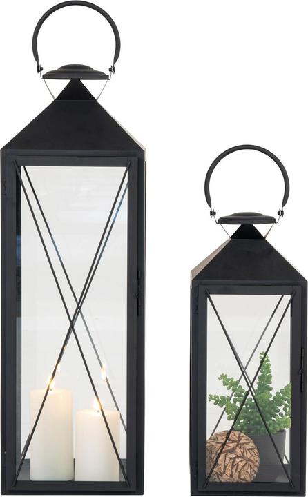 Produktbild House Nordic Laterne Casa 2 Stück, Schwarz (19 x 19 x 45 cm, 23 x 23 x 71 cm, 2 x)