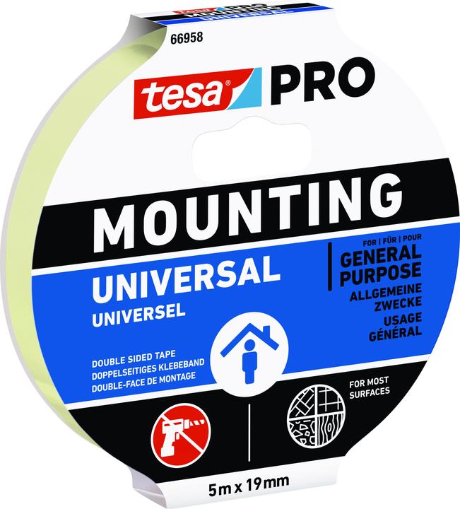 Actual product image tesa PRO Mounting UNIVERSAL mounting tape, double-sided, self-adhesive (19 mm)