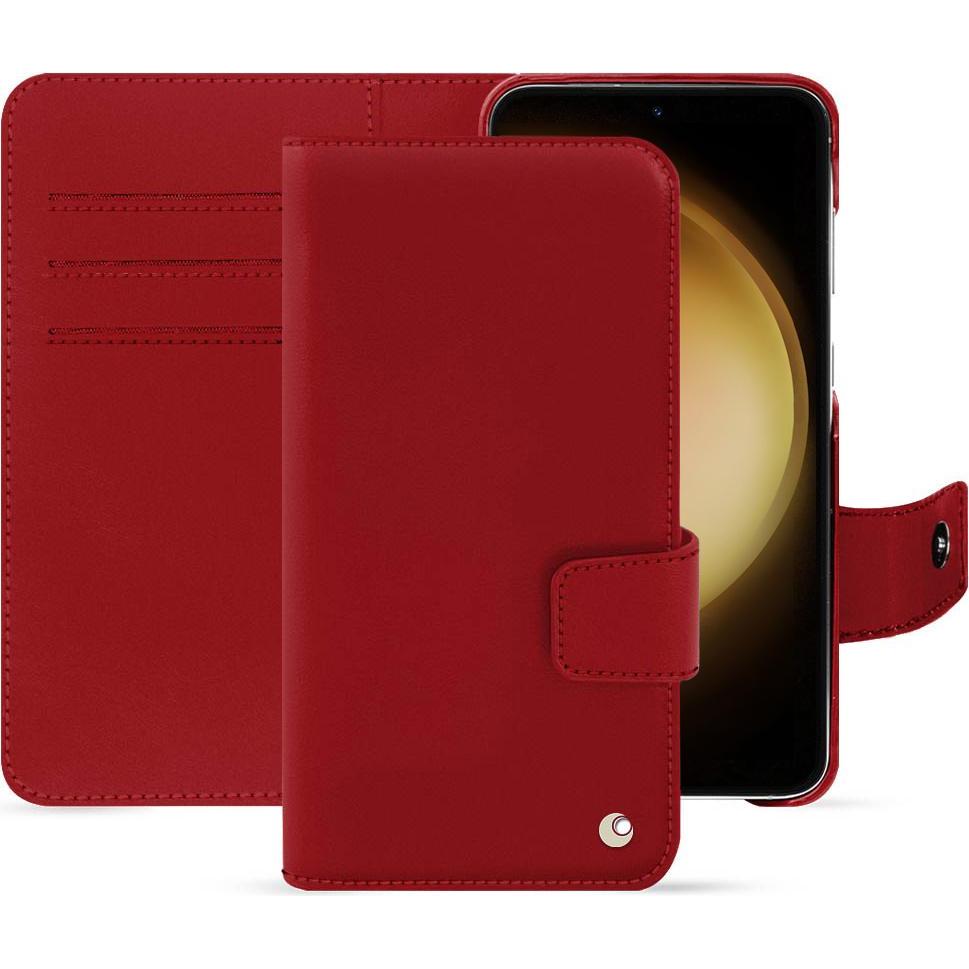 Noreve Lederschutzhülle Samsung Galaxy S23+ (Samsung Galaxy S23+), Smartphone Hülle, Rot