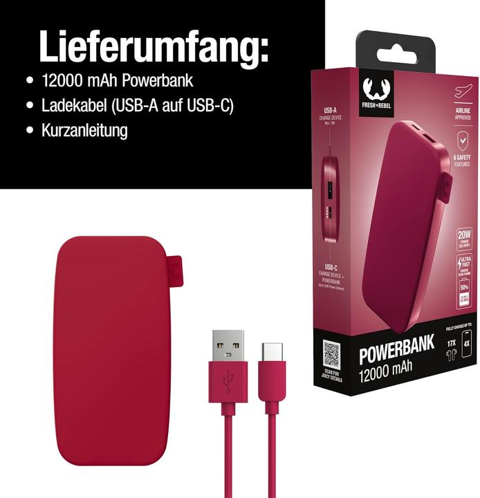 Actual product image Fresh'N Rebel Powerbank (12000 mAh, 20 W, 44.40 Wh)
