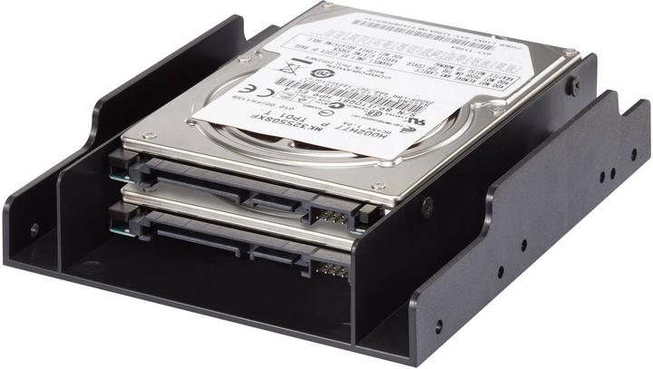 Actual product image Renkforce 3.5" (8.89 cm) HDD/SSD HDA-252P hard drive mounting frame Number of hard drives (max.): 2