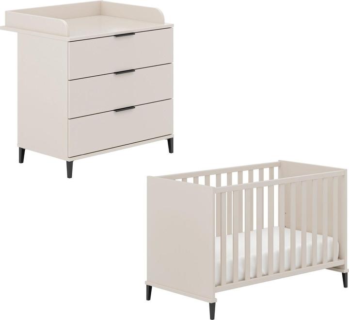 Transland Ari Ensemble de chambre d'enfant Lit d'enfant et commode à langer (Lit de bébé, Unité de changement)