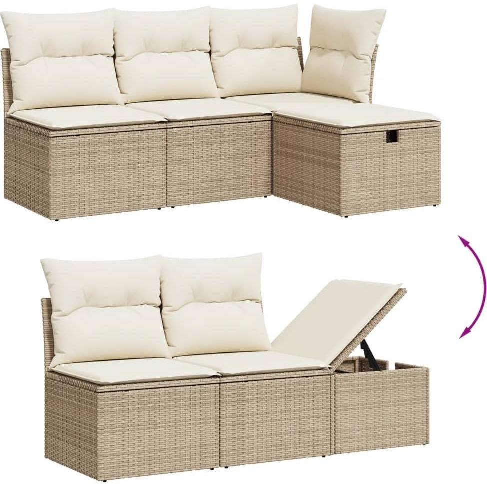 VidaXL, Gartenlounge, 10-tlg. Garten-Lounge-Set mit Kissen