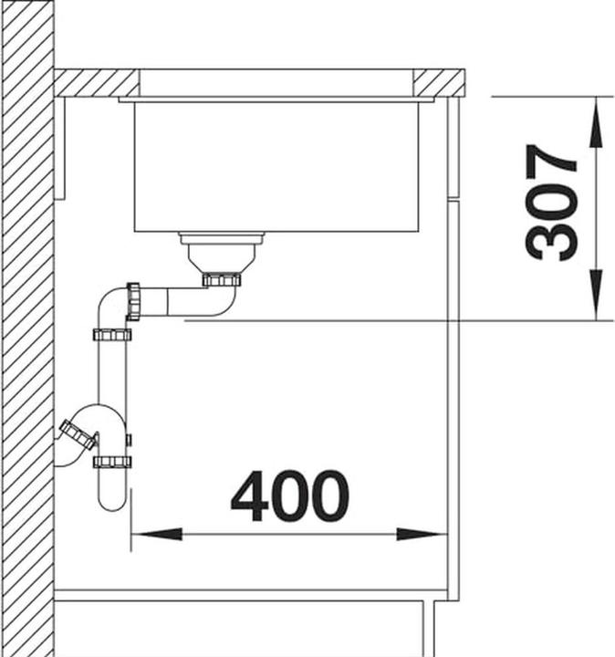 Actual product image Blanco Subline 500-U (Undermount sink, 46 cm, 53 cm)
