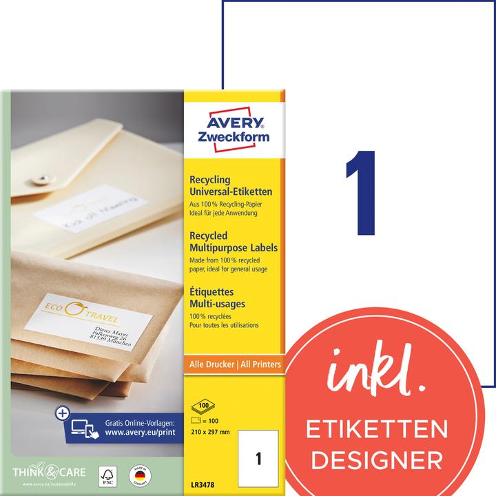 Produktbild Avery Recycling Universal-Etiketten