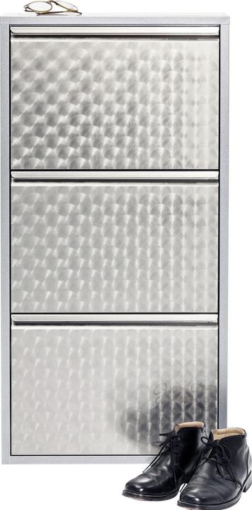 Produktbild Kare Design Schuhkipper Caruso 3-er silber/geflext (50 x 14 x 103 cm)