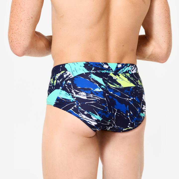 Actual product image Nabaiji Badehose Slip Herren Kastenform - 900 Motu blau/grün (42)