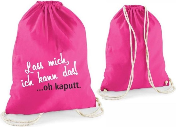 Produktbild 4you Design Statement-Turnbeutel "Lass mich, ich kann das!?oh kaputt." pink"