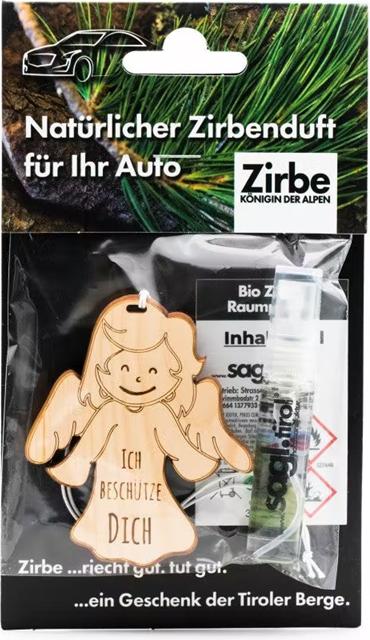 ZNatur Zirben Holz Autoduft Aufhänger Anhänger Holz Engel Schutzengel No.14