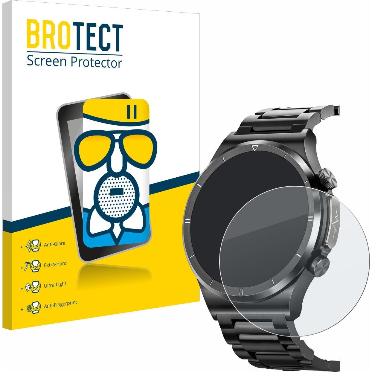 BROTECT Schutzglas Schutzfolie Displayschutz Display Schutz Glas Folie matt, Smartwatch Schutzfolie, Grau