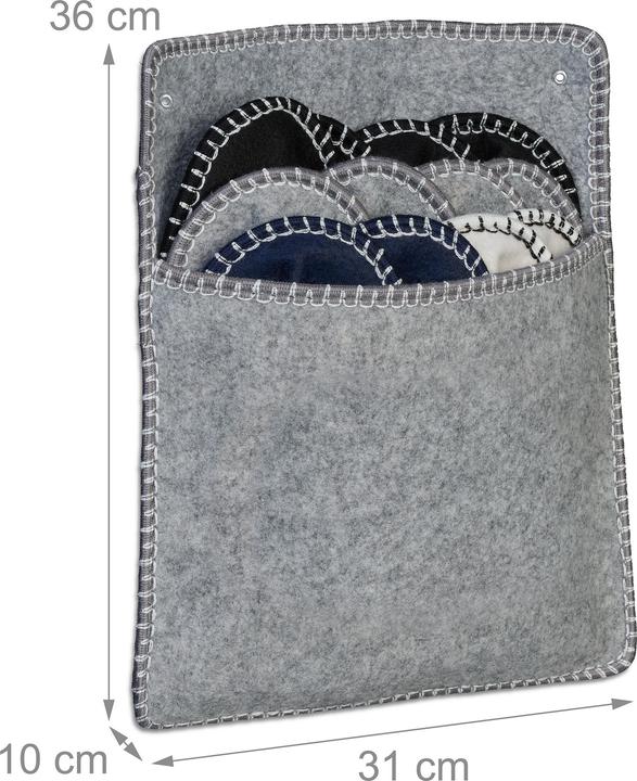 Actual product image Relaxdays 6 Paar Gästehausschuhe aus Filz (37, 39, 40, 45)