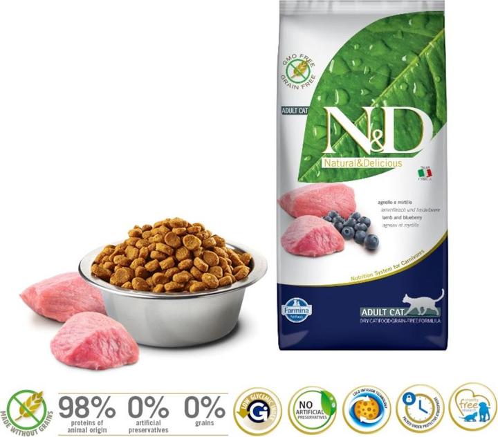 Produktbild Farmina N&D Prime Cat Lamb & Blueberry Adult 5 kg (Adult, 1 Stk., 5000 g)