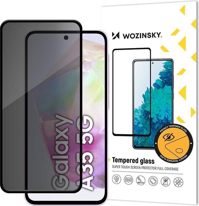 Actual product image Wozinsky Privacy Glass Tempered Glass Privacy with Anti-spy Filter for Samsung Galaxy A35 (1 pcs., Samsung Galaxy A35)