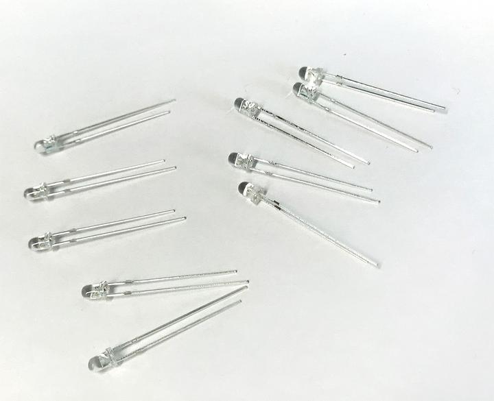 Actual product image OEM UV LED in transparent housing 3mm