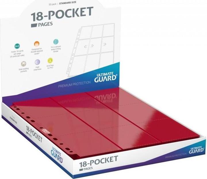 Actual product image Ultimate Guard UGD010485 - 18-Pocket Side-Loading Pages (50), rot
