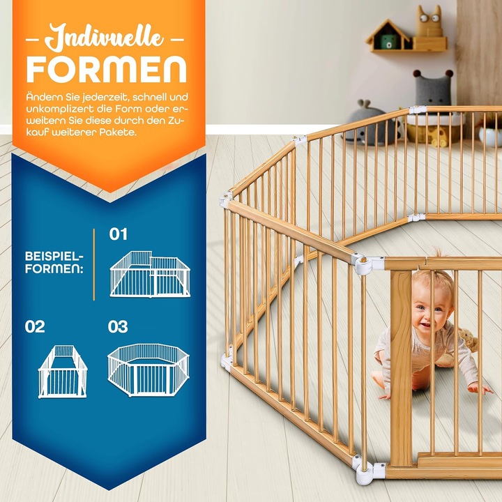 Image du produit Kiduku Parc pour bébé (720 cm, Pin)