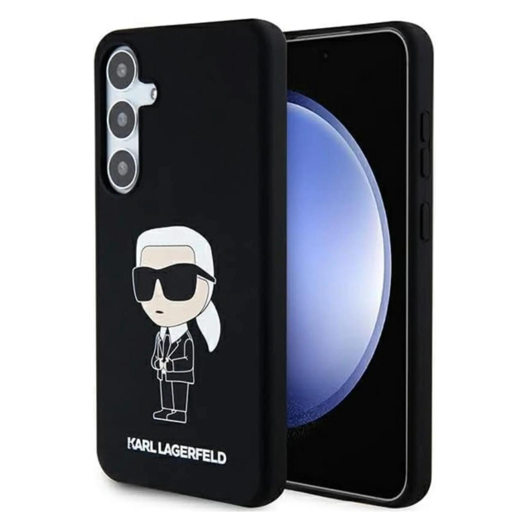 Karl Lagerfeld Klhcmsnikbck + S926 Hardcase Czarny/black Silicone Ikonik (Samsung Galaxy S24+), Smartphone Hülle, Schwarz