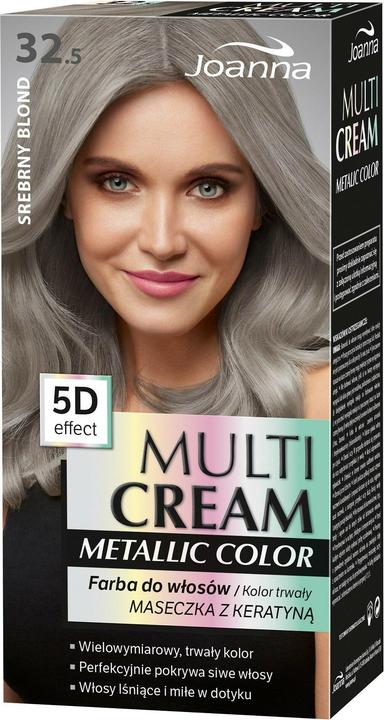 Actual product image Joanna Multi Cream Metallic Colour 5D Effect Hair Dye 32.5 Silveronde (32.5 Srebrny Blond)