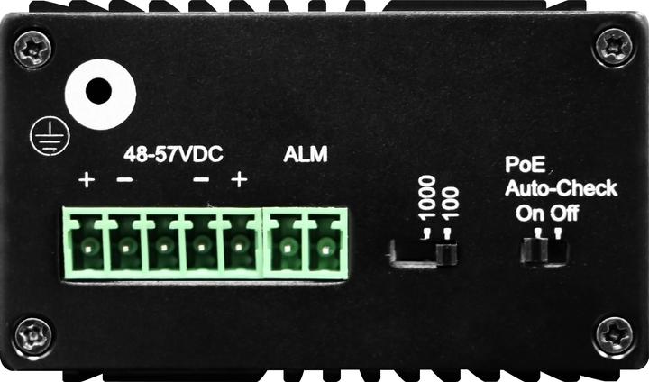 Actual product image LevelOne Switch 4 Port Gigabit PoE DIN-Rail,-40°C to 75°C (4 Ports)