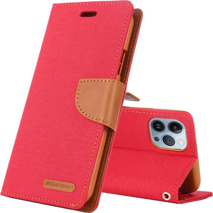 Produktbild iPhone 14 Pro Max - Canvas Stoff Etui rot (Apple iPhone 14 Pro Max)