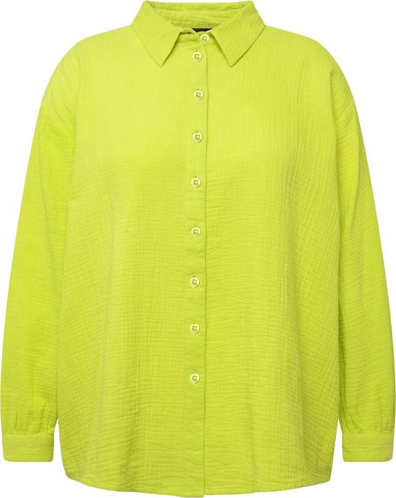 Produktbild Ulla Popken Musselin-Hemdbluse, Oversized, Hemdkragen, Langarm (54)