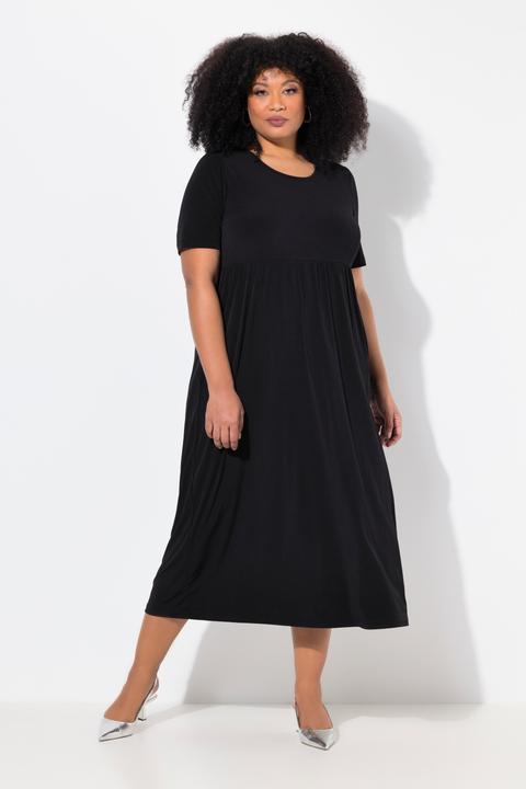 Produktbild Ulla Popken Jerseykleid, Empirenaht, Rundhals, Halbarm, Taschen (56)