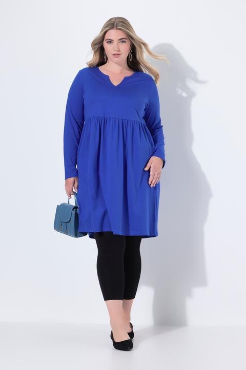Produktbild Ulla Popken Jerseykleid, A-Linie, Tunika-Ausschnitt, Langarm (54)