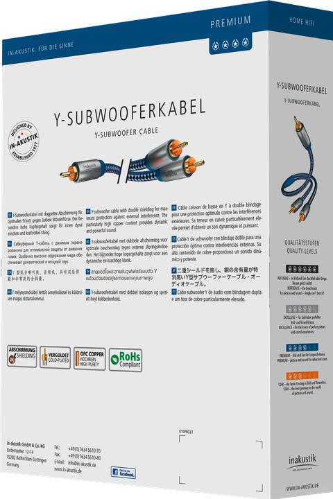 Produktbild Inakustik Premium Y-Subwoofer-Kabel (2 m, Cinch)