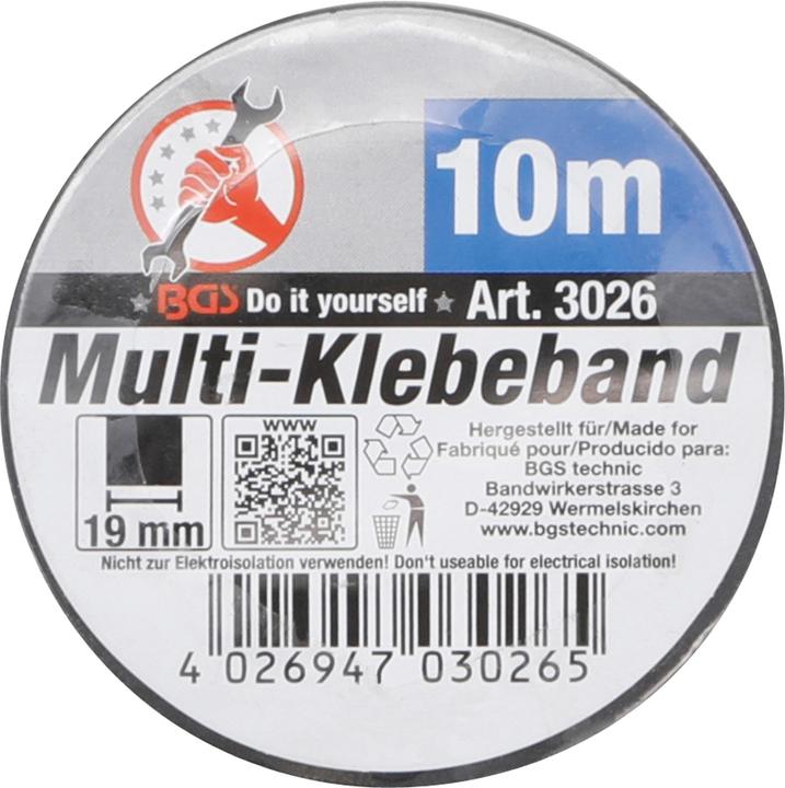 Image du produit BGS Bande adhésive multi-usages | noir | 19 mm x 10 m (19 mm)