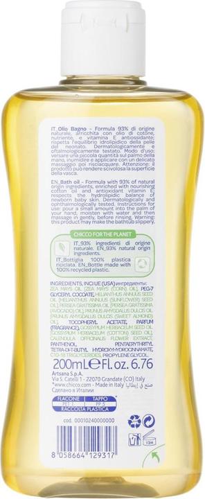 Immagine prodotto Chicco Olio da bagno 0m+ olio
